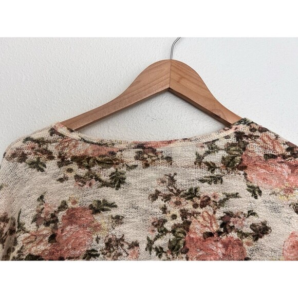 Charming Charlie Floral Print Lightweight Sweater Top S Cottage Coquette Dainty - Picture 5 of 7
